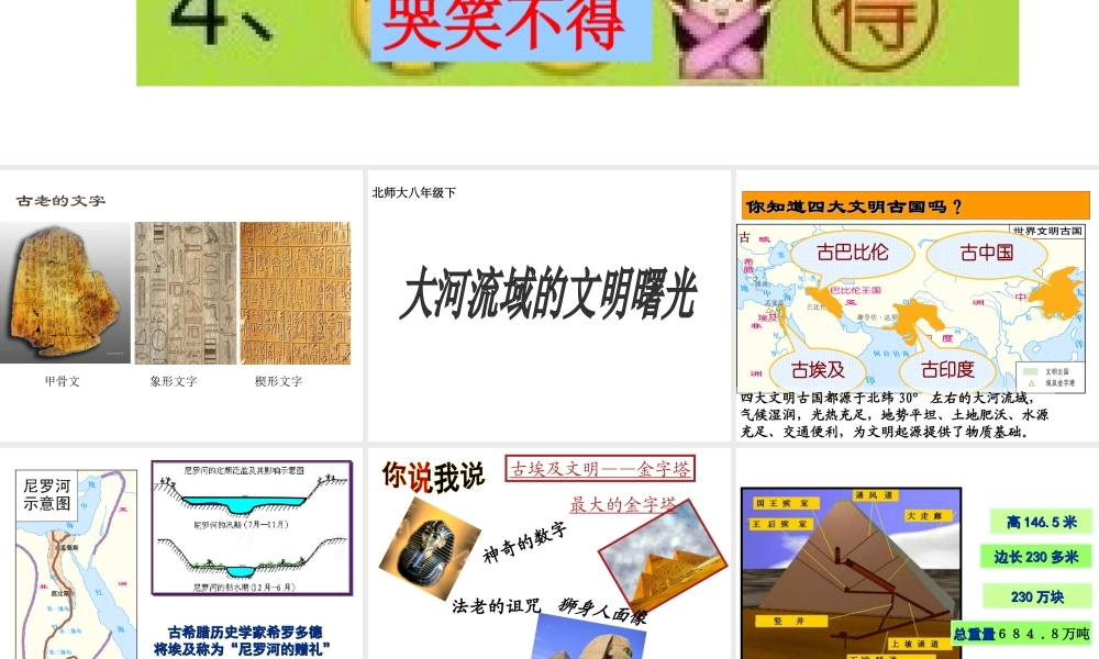 八年级历史下册 第四单元 第17课《大河流域的文明曙光》课件 北师大版-北师大版初中八年级下册历史课件