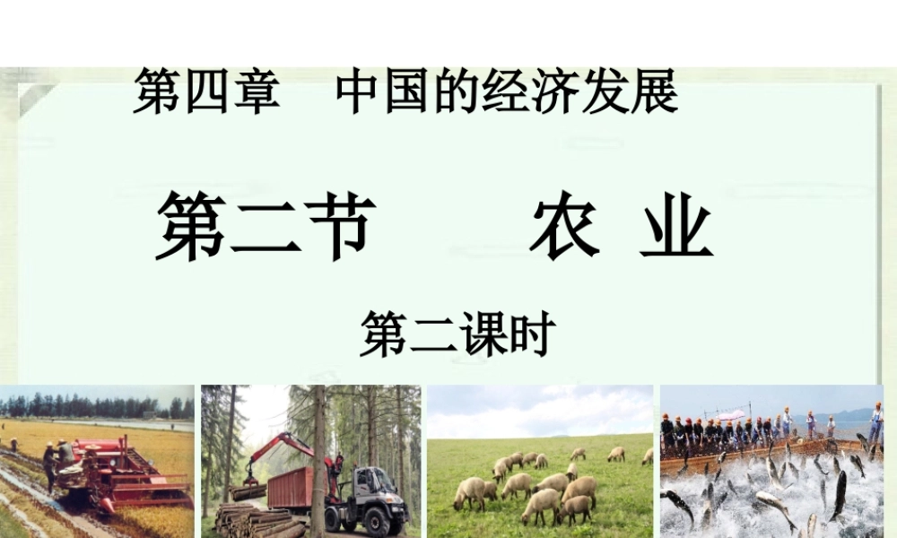 八年级地理上册 4.2 农业（第2课时）课件 （新版）新人教版
