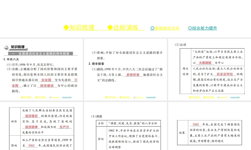八年级历史下册 第四课 在艰辛探索中曲折发展课件 川教版-川教级下册历史课件