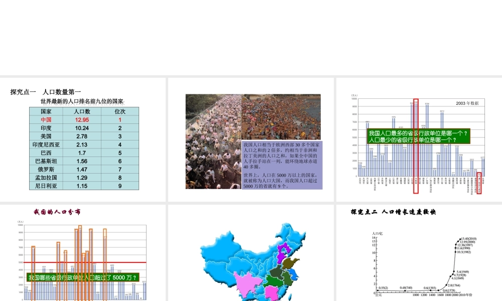 八年级地理上册 第一章 第三节 中国的人口课件 （新版）湘教版-（新版）湘教版初中八年级上册地理课件