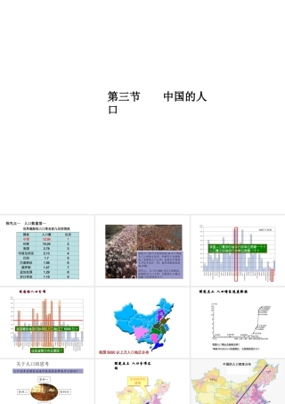 八年级地理上册 第一章 第三节 中国的人口课件 （新版）湘教版-（新版）湘教版初中八年级上册地理课件