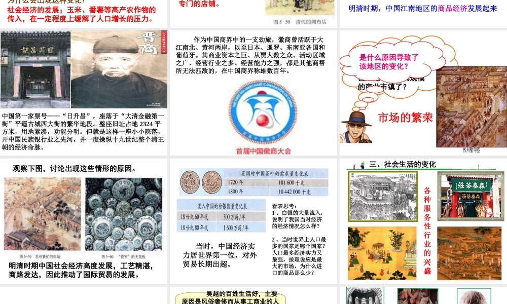 八年级历史下册历史与社会最后的盛世人教版