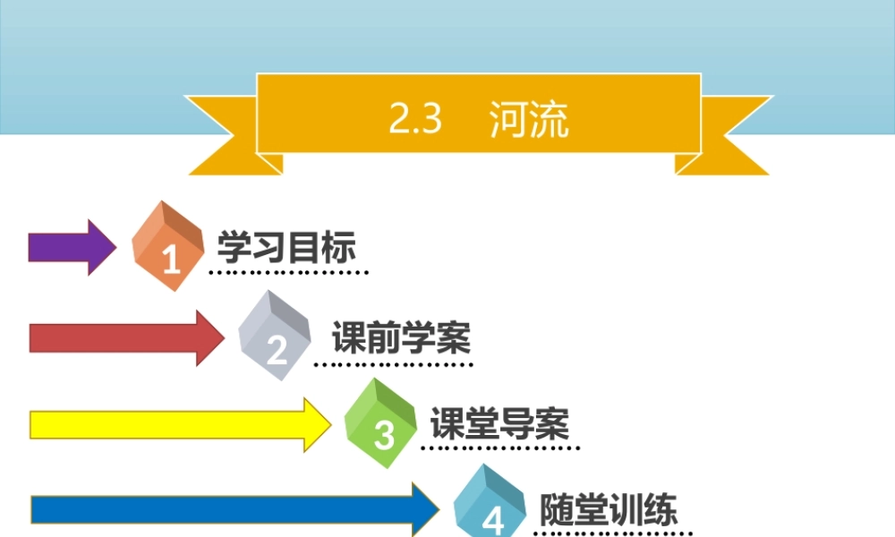 八年级地理上册 2.3 河流（第1课时 以外流河为主）习题课件 （新版）新人教版-（新版）新人教版初中八年级上册地理课件