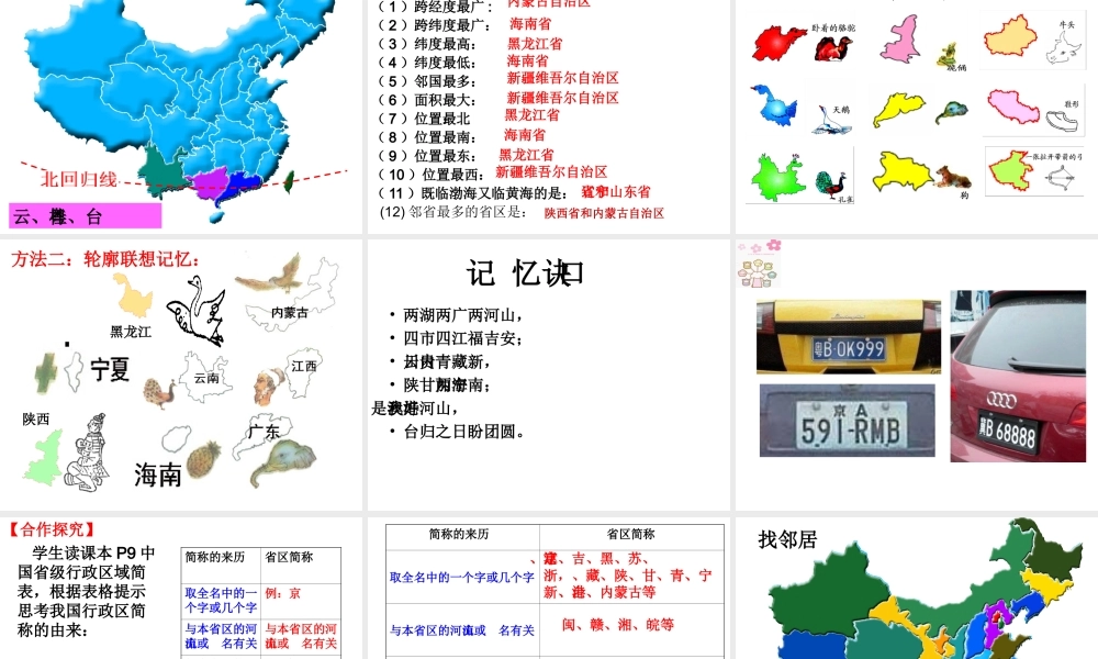 八年级地理上册 第一章 第一节 辽阔的疆域（行政区划）课件 （新版）商务星球版-（新版）商务星球版初中八年级上册地理课件