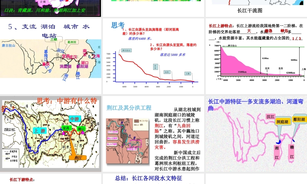 八年级地理上册 2.3 河流与湖泊 长江课件 （新版）商务星球版-（新版）商务星球版初中八年级上册地理课件