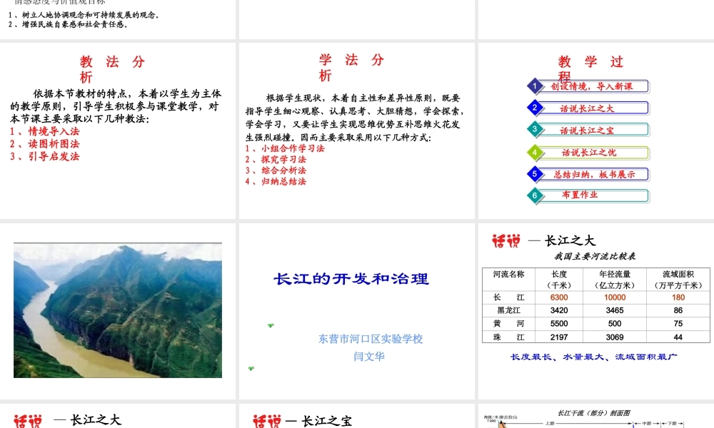 八年级地理上册 2.3 河流—长江的开发与治理说课课件 新人教版-新人教版初中八年级上册地理课件