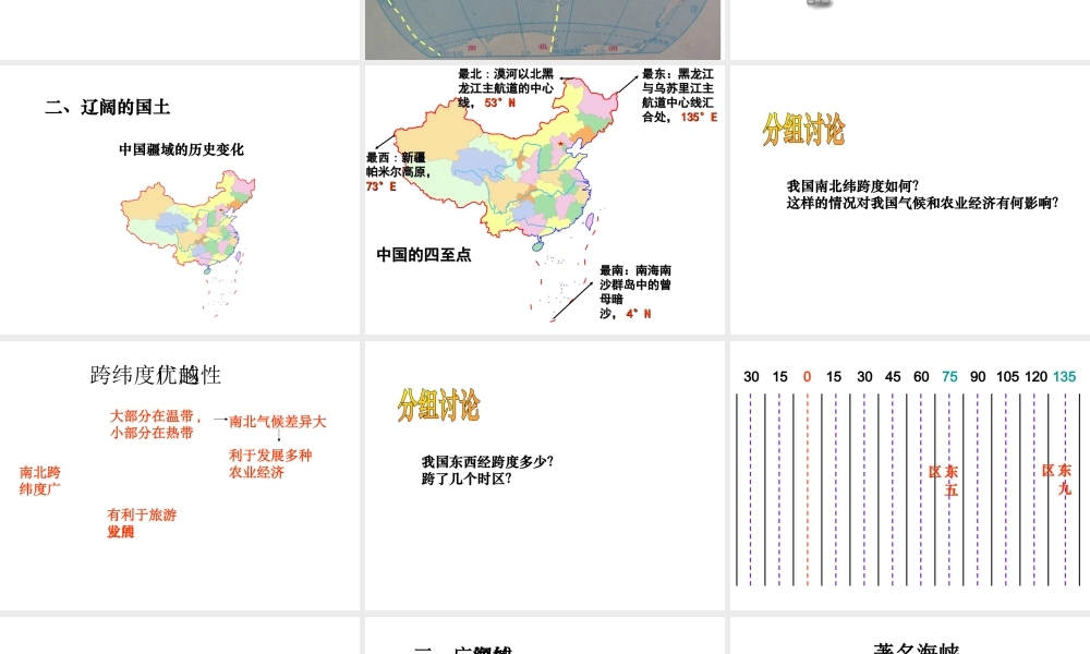 八年级地理上册 第一章 中国的疆域和人口课件 （新版）湘教版