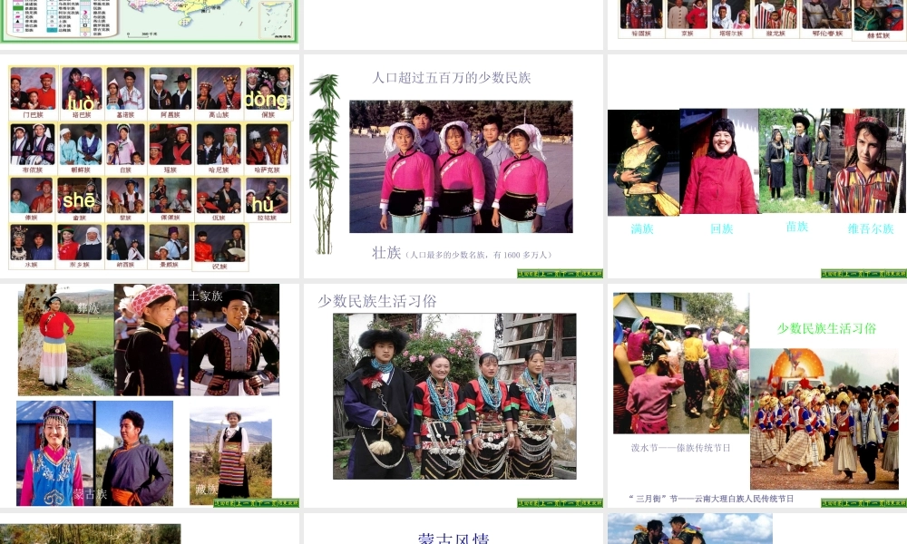 八年级地理上册 第一章 中国的疆域与人口 1.3 民族课件 湘教版