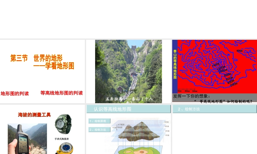 八年级地理上册 2.3 世界的地形 学看地形图课件 （新版）商务星球版