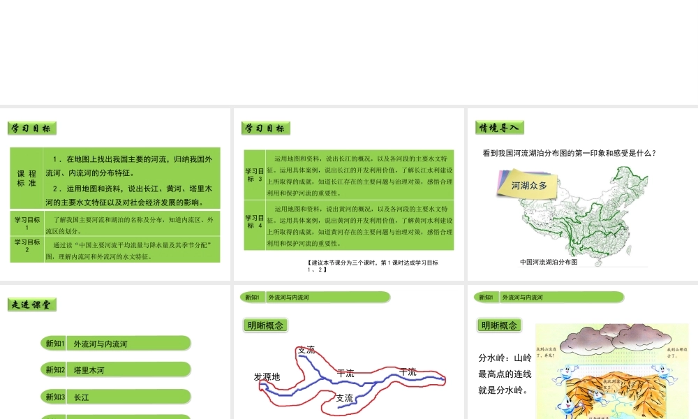 八年级地理上册 2.3 数以万计的河流（第1课时）课件 晋教版-人教版初中八年级上册地理课件