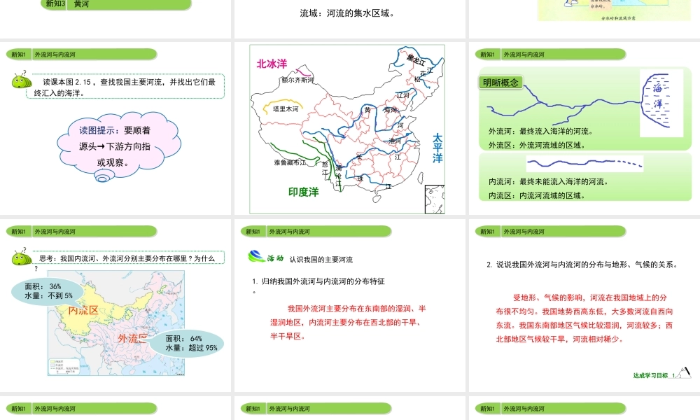 八年级地理上册 2.3 数以万计的河流（第1课时）课件 晋教版-人教版初中八年级上册地理课件