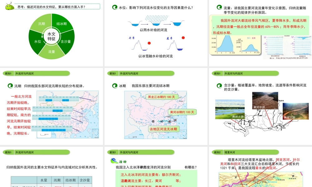 八年级地理上册 2.3 数以万计的河流（第1课时）课件 晋教版-人教版初中八年级上册地理课件
