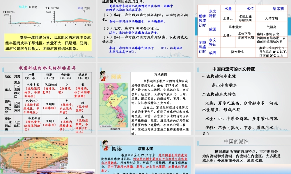 八年级地理上册 2.3《中国的河流》课件4 （新版）湘教版-（新版）湘教版初中八年级上册地理课件
