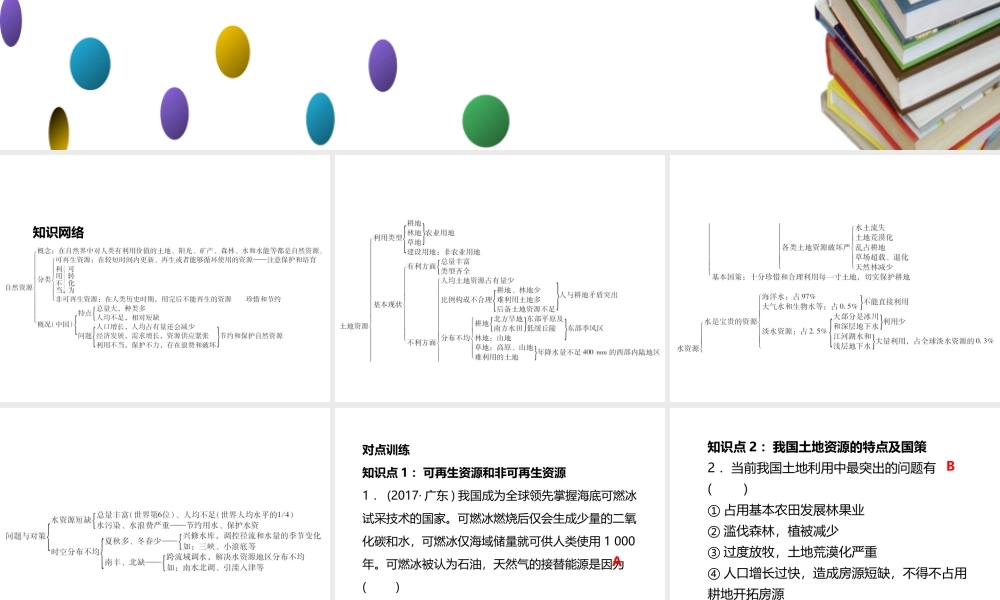 八年级地理上册 3 中国的自然资源章末小结习题课件 （新版）新人教版-（新版）新人教版初中八年级上册地理课件