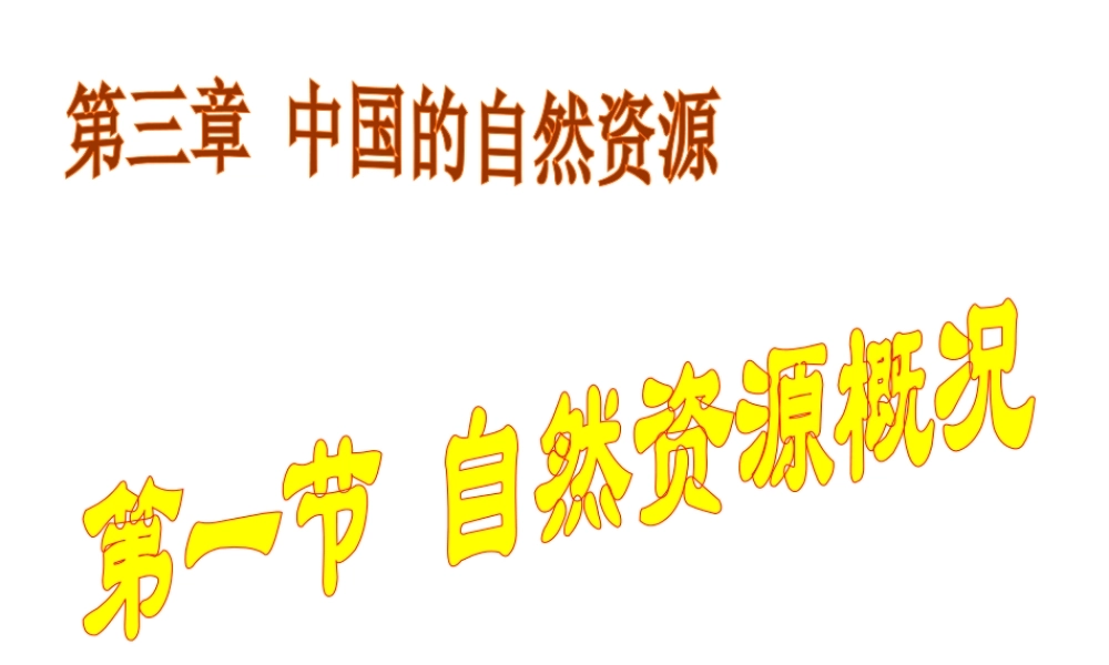 八年级地理上册 3.1 中国的自然资源课件 （新版）湘教版-（新版）湘教版初中八年级上册地理课件