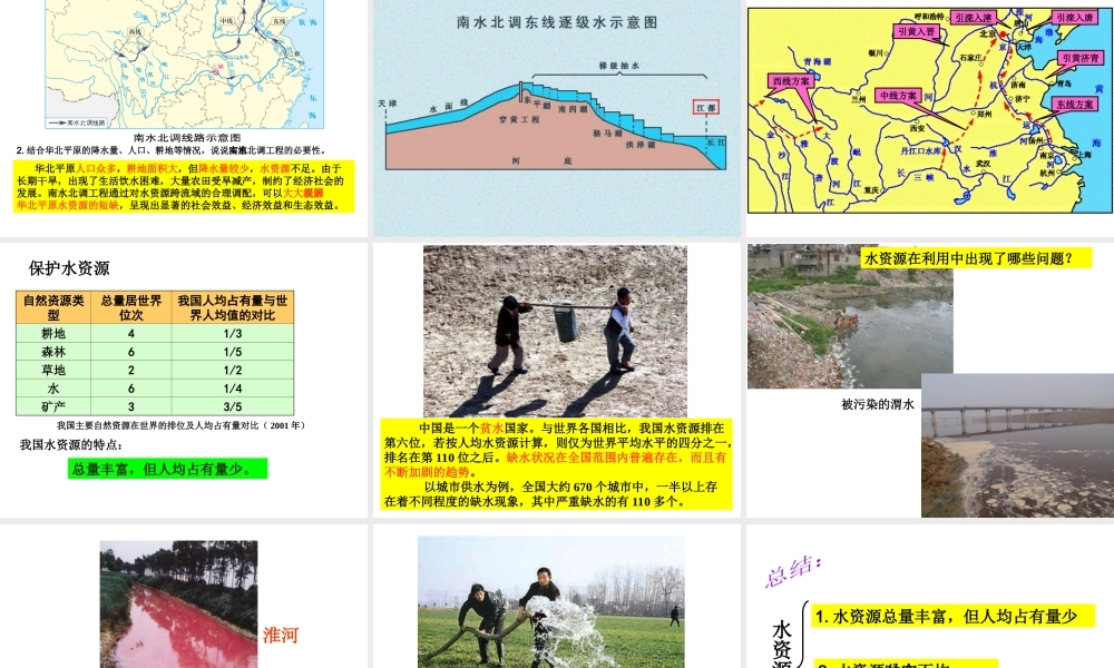 八年级地理上册 第三章 第二节 节约与保护水资源课件 （新版）商务星球版