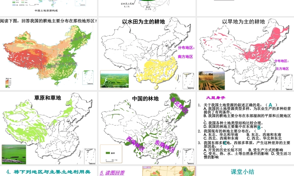 八年级地理上册 第二节 中国的土地资源课件 湘教版