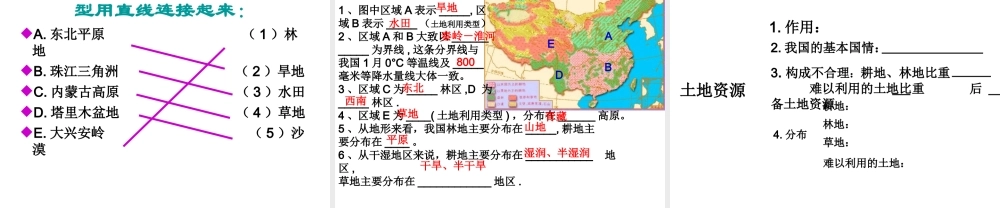 八年级地理上册 第二节 中国的土地资源课件 湘教版