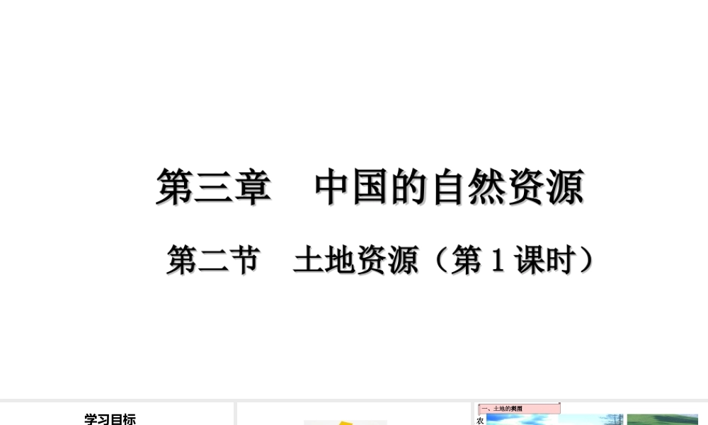 八年级地理上册 第三章 第二节 土地资源（第1课时）课件 （新版）新人教版-（新版）新人教版初中八年级上册地理课件