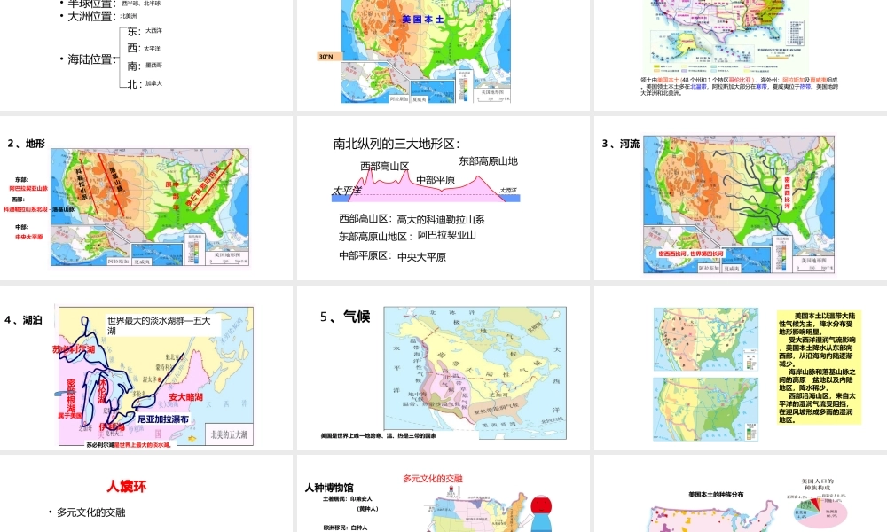 八年级地理下册 7.2美国课件 中图版-中图版初中八年级下册地理课件
