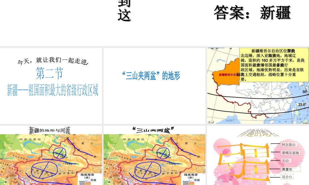 八年级地理下册 7.2新疆—祖国面积最大的省级行政区域课件1 晋教版-人教版初中八年级下册地理课件