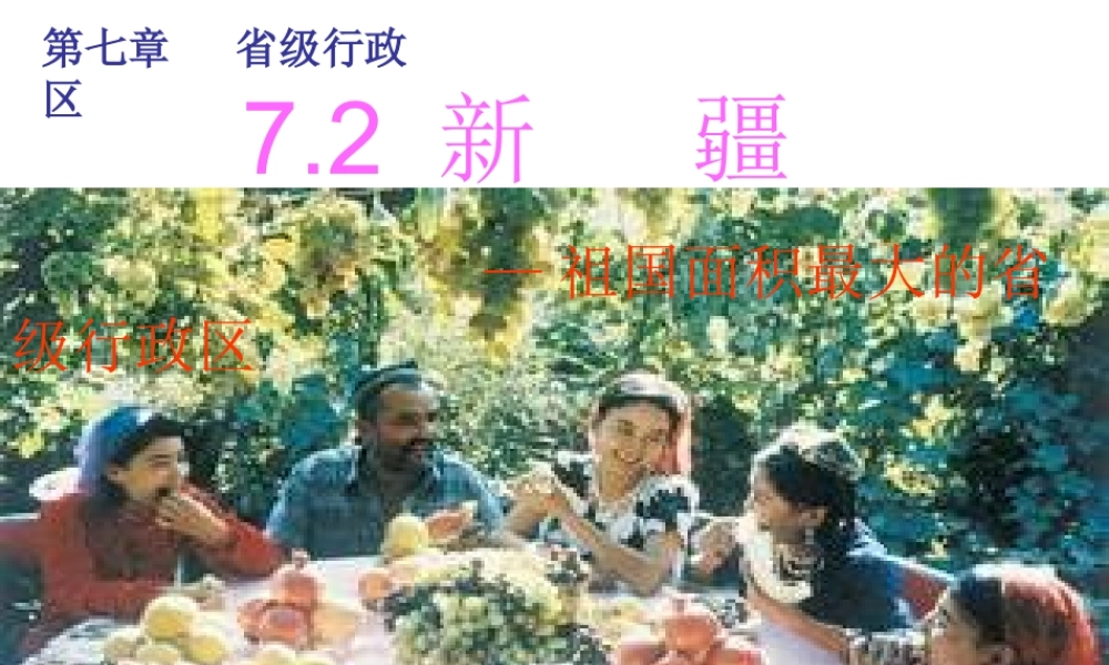 八年级地理下册 7.2新疆—祖国面积最大的省级行政区域课件3 晋教版-人教版初中八年级下册地理课件