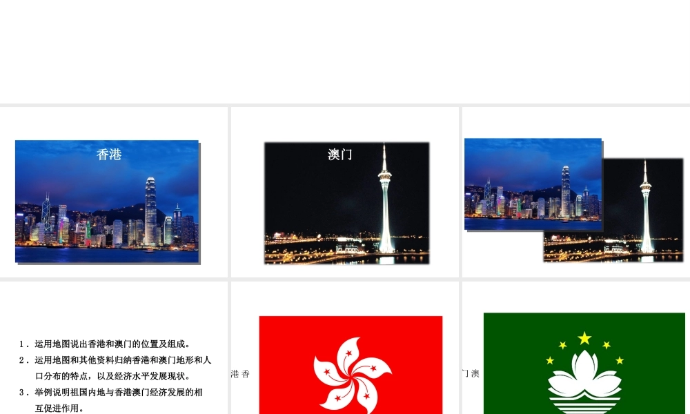 八年级地理下册 7.3 “东方明珠”-香港和澳门课件 （新版）新人教版-（新版）新人教版初中八年级下册地理课件