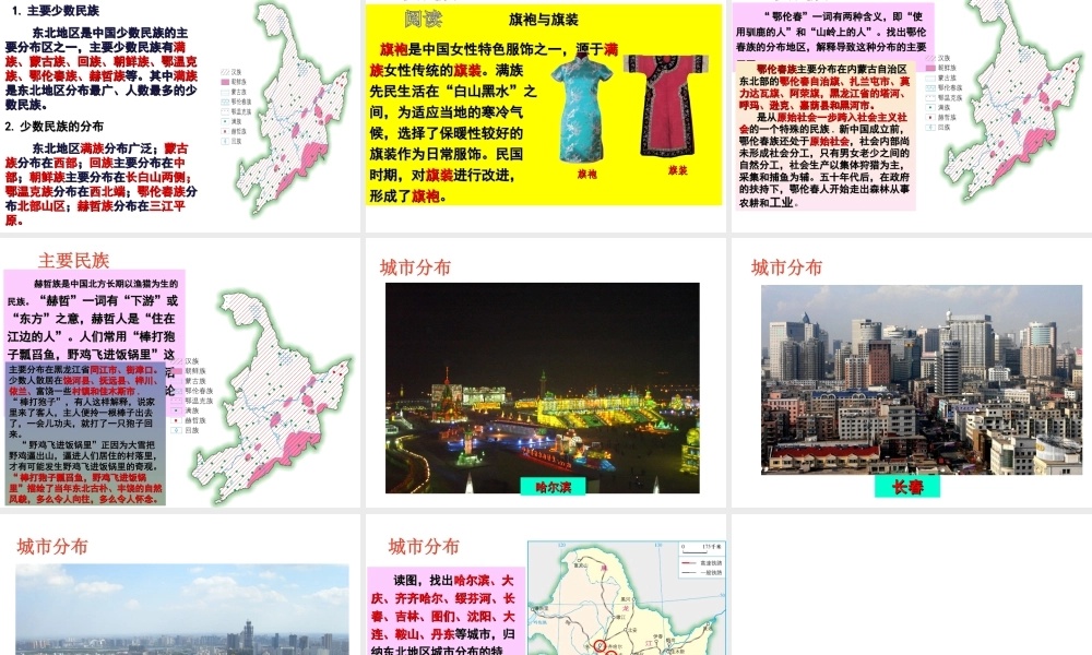 八年级地理下册 6.2 东北地区的人口与城市分布课件 （新版）湘教版-（新版）湘教版初中八年级下册地理课件