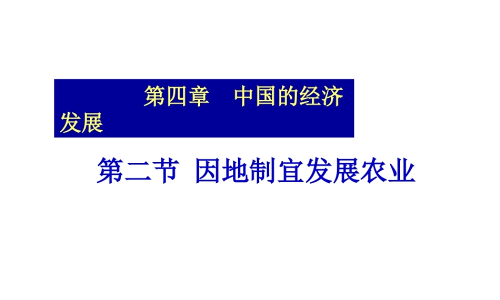 八年级地理上册 第四章 第二节《因地制宜发展农业》课件 新人教版