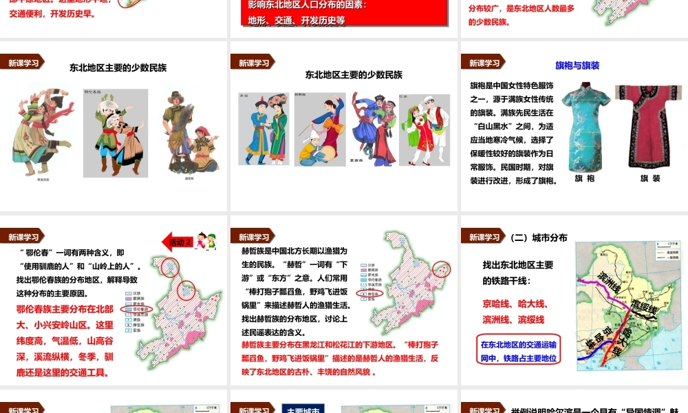 八年级地理下册 6.2 东北地区的人口与城市分布课件 （新版）湘教版