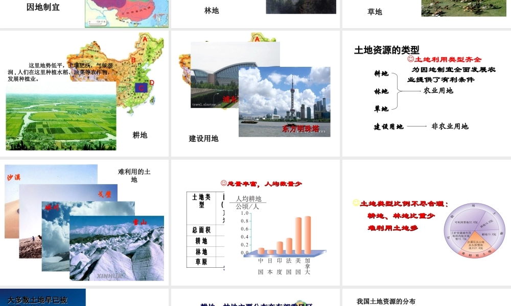 八年级地理上册 第三章 第二节 土地资源课件 （新版）新人教版