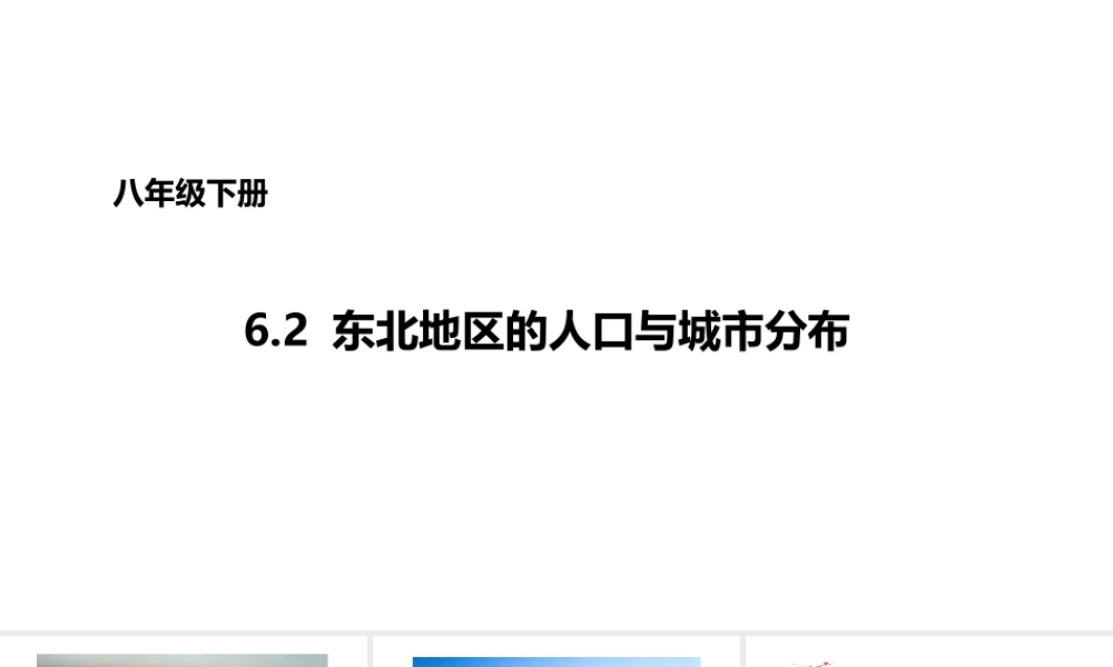 八年级地理下册 6.2 东北地区的人口与城市分布课件1 （新版）湘教版-（新版）湘教版初中八年级下册地理课件