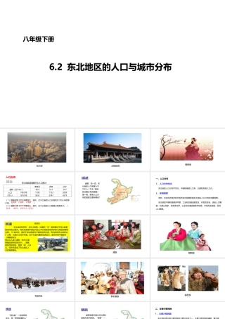 八年级地理下册 6.2 东北地区的人口与城市分布课件1 （新版）湘教版-（新版）湘教版初中八年级下册地理课件