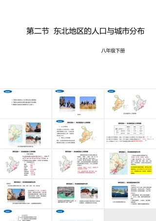 八年级地理下册 6.2 东北地区的人口与城市分布课件2 （新版）湘教版-（新版）湘教版初中八年级下册地理课件