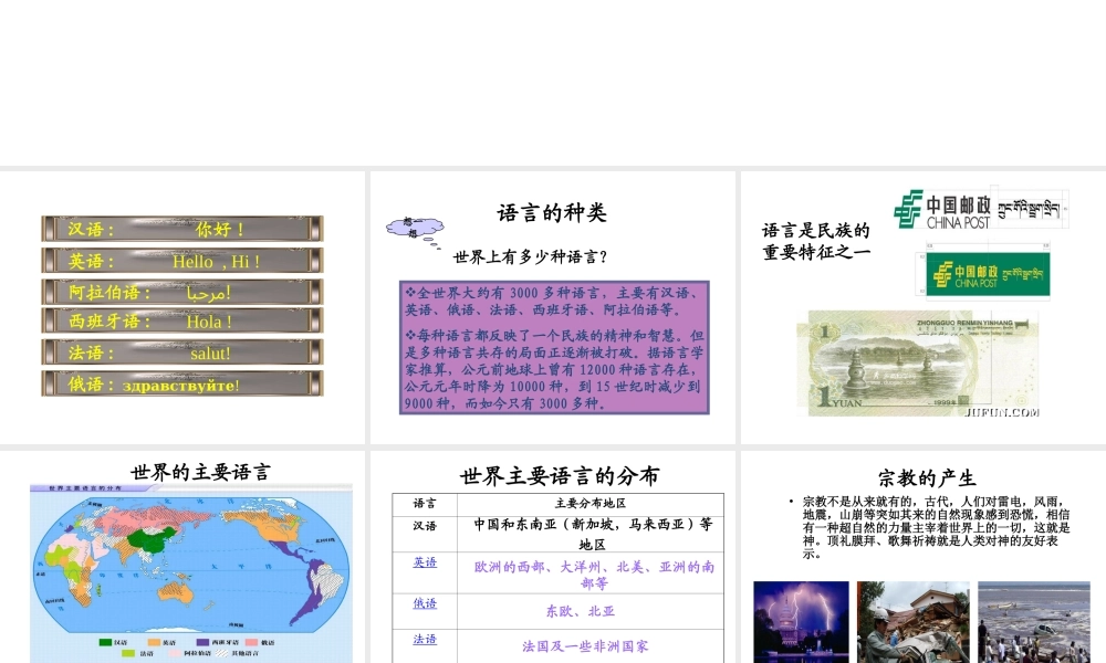 八年级地理上册 第三章 第二节 语言和宗教课件2 中图版-中图版初中八年级上册地理课件