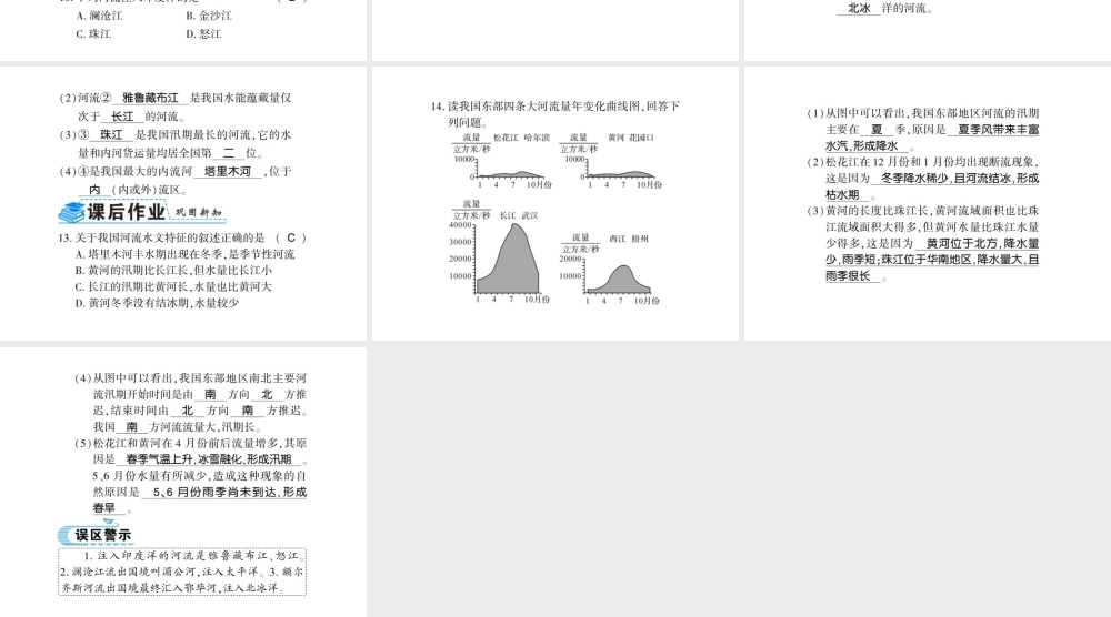 八年级地理上册 第二章 第三节 河流（第1课时）习题课件 （新版）新人教版-（新版）新人教版初中八年级上册地理课件