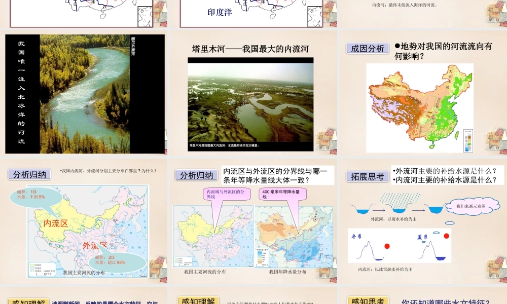 八年级地理上册 第二章 第三节 河流（第1课时）以外流河为主课件 （新版）新人教版-（新版）新人教版初中八年级上册地理课件