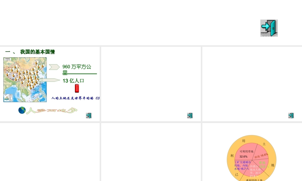 八年级地理上册 第三章 第二节 中国的土地资源课件 湘教版