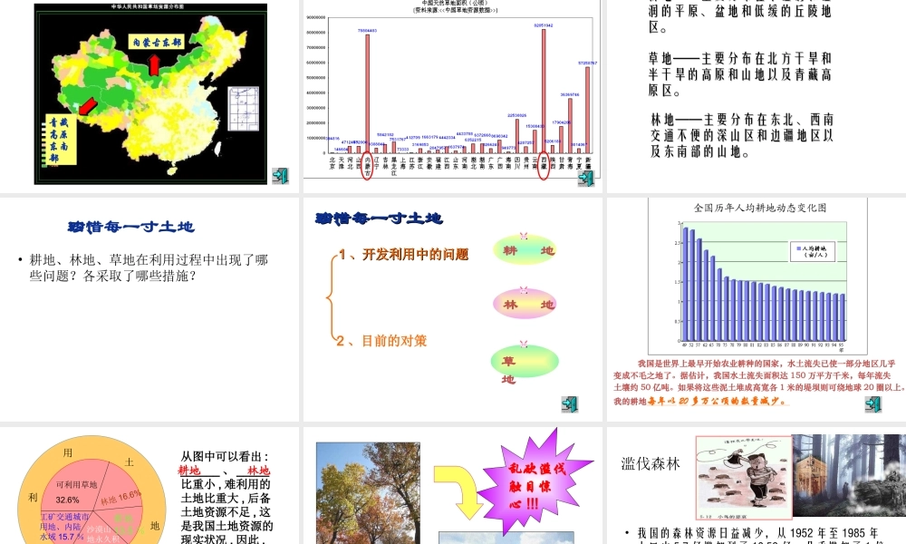 八年级地理上册 第三章 第二节 中国的土地资源课件 湘教版