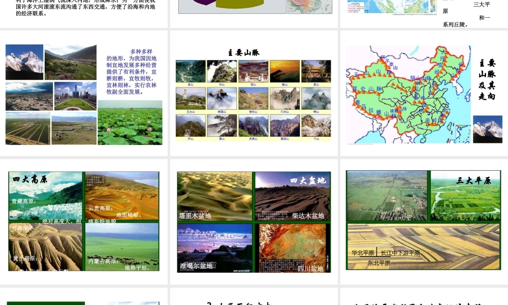 八年级地理上册《2.1 地形和地势》课件2 新人教版-新人教版初中八年级上册地理课件
