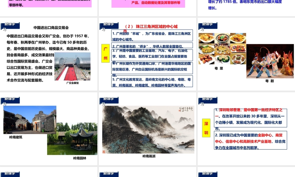 八年级地理下册 7.3 珠江三角洲区域的外向型经济（第2课时）课件 （新版）湘教版