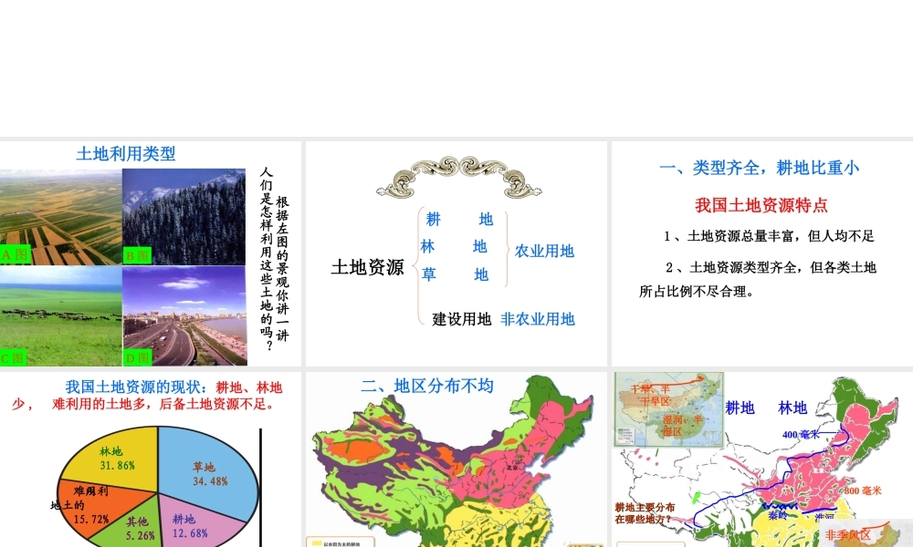 八年级地理上册 第三章 第二节《土地资源》课件3 （新版）新人教版-（新版）新人教版初中八年级上册地理课件