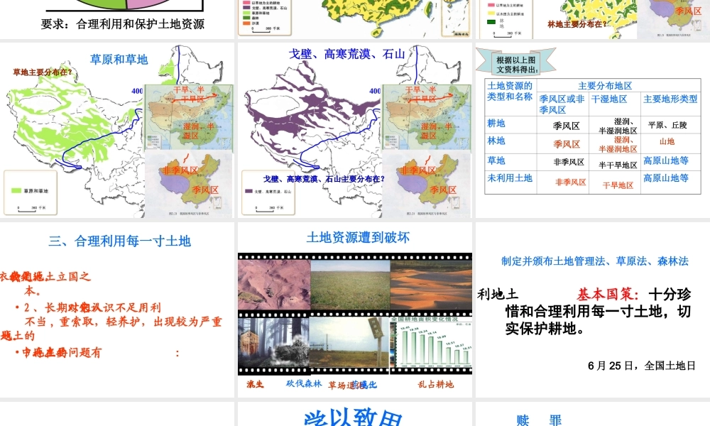 八年级地理上册 第三章 第二节《土地资源》课件3 （新版）新人教版-（新版）新人教版初中八年级上册地理课件