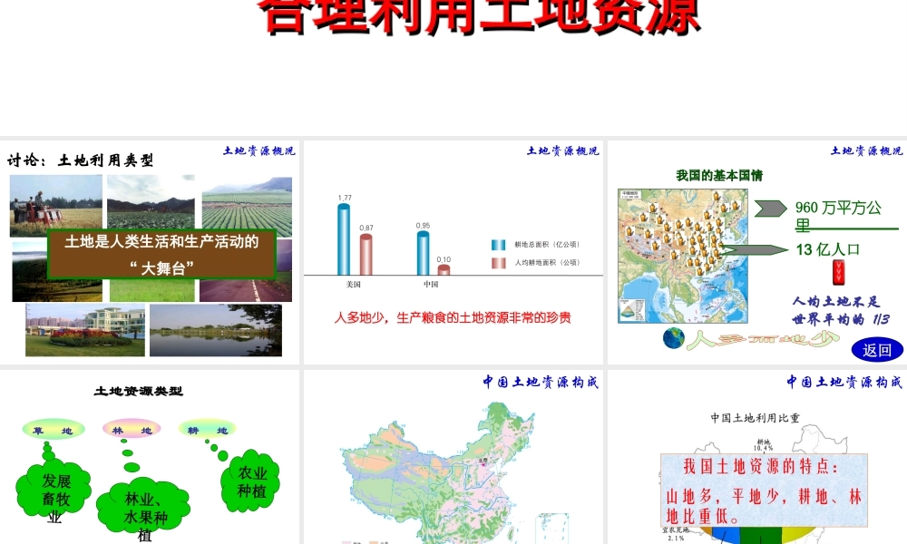 八年级地理上册 第三章 第二节中国土地资课件 湘教版