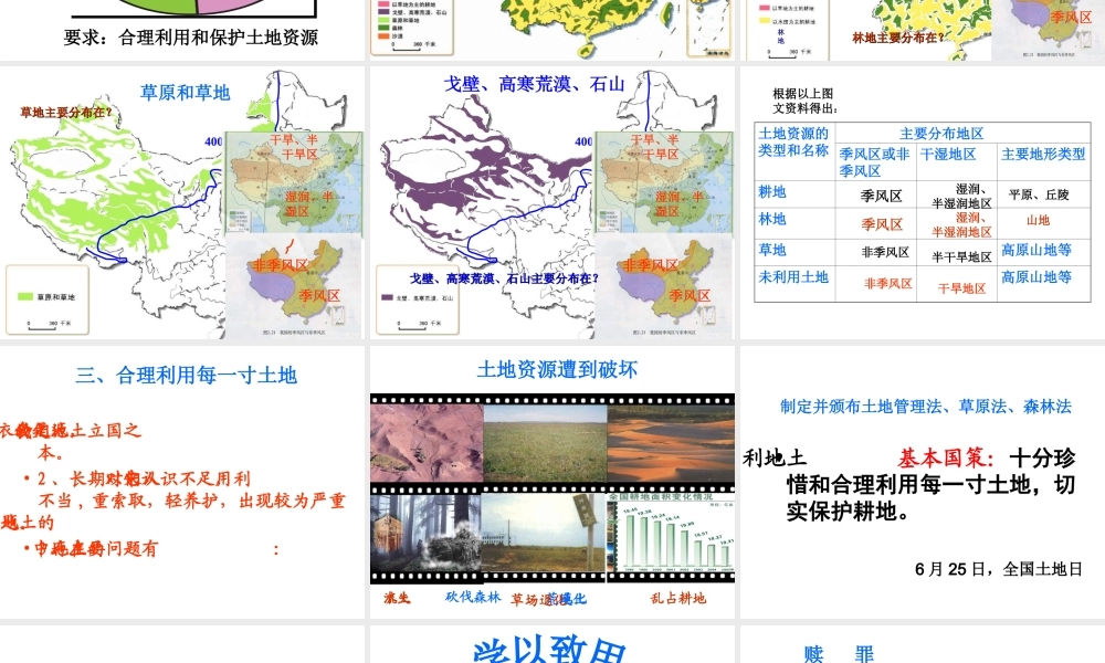 八年级地理上册《3.2 土地资源》课件3 （新版）新人教版