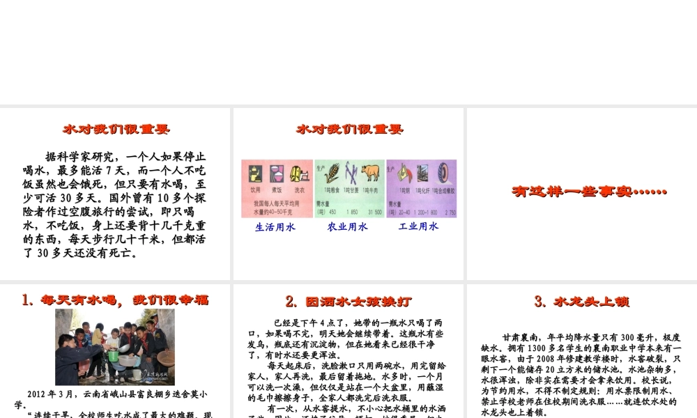 八年级地理上册 第三章 第三节 水资源（第1课时）课件 新人教版-新人教版初中八年级上册地理课件