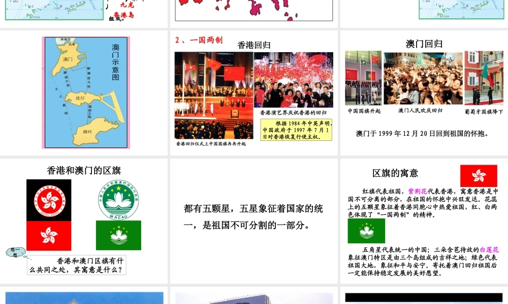 八年级地理下册 7.3“东方明珠”——香港和澳门课件1 （新版）新人教版-（新版）新人教版初中八年级下册地理课件