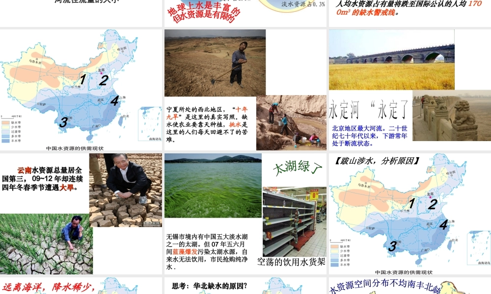 八年级地理上册 第三章 第三节 水资源教学课件 （新版）新人教版-（新版）新人教版初中八年级上册地理课件