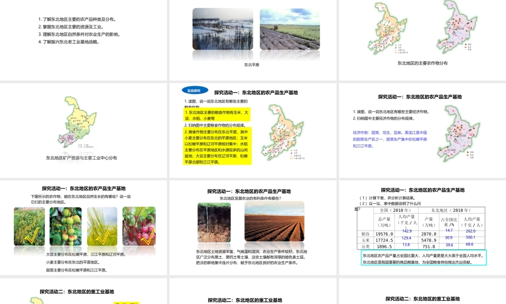 八年级地理下册 6.3 东北地区的产业分布课件2 （新版）湘教版-（新版）湘教版初中八年级下册地理课件