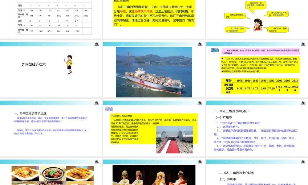 八年级地理下册 7.3珠江三角洲的区域外向型经济课件 （新版）湘教版-（新版）湘教版初中八年级下册地理课件